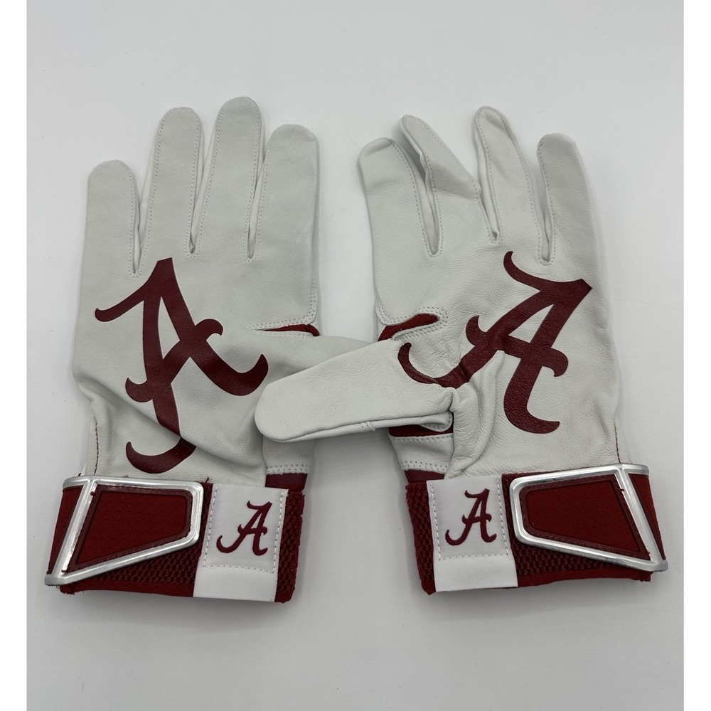 Nike Alabama MVP Elite Pro 2.0 Batting Gloves L NCAA QPP Sample Crimson Tide
